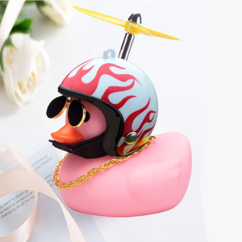 Auto süße Ente mit Helm gebrochen Wind kleine gelbe Ente Fahrrad Motorrad Helm Reiten Radfahren Dekor Auto Ornamente Zubehör – Detail 17