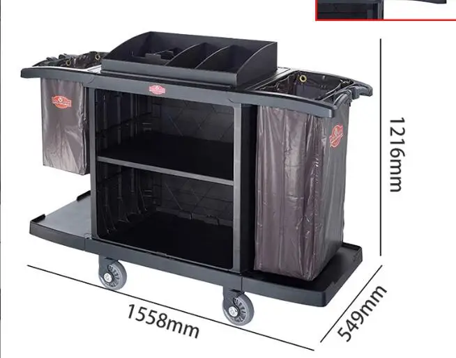 High Quality Plastic Cleaning Service Carts & Trolleys for Hotel