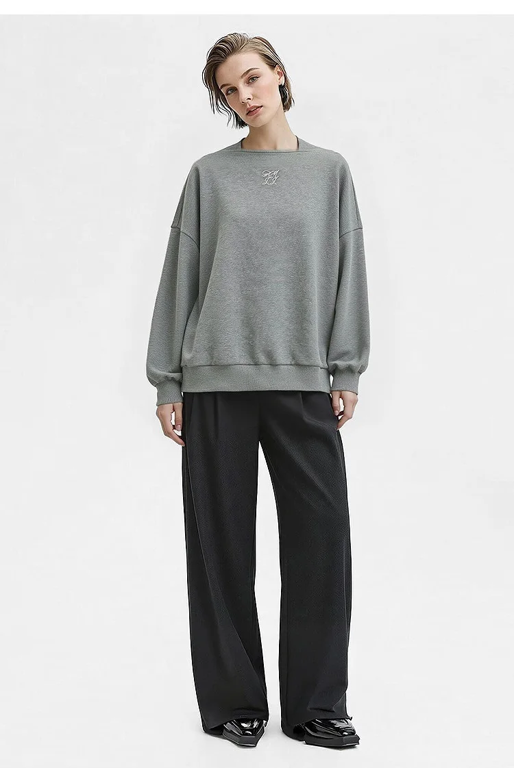 Amii Women's Oversize Sweatshirt Long Sleeve Letter Graphic Drop Shoulder Casual Loose Tops 2026 Autumn Female Clothing 12623134