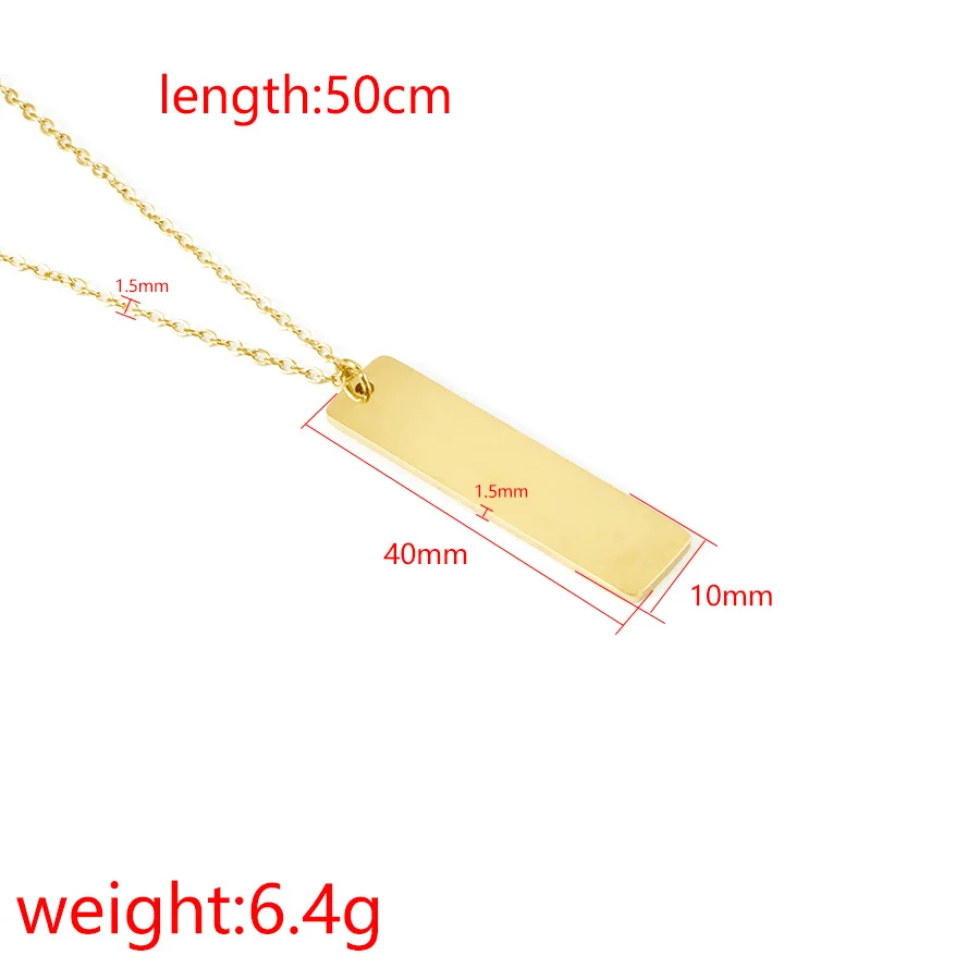Cross-border foreign trade smooth long pendant necklace lovers Joker DIY stainless steel clavicle chain laser lettering jewelry