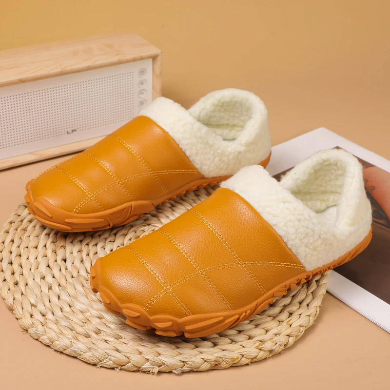 New Arrival Winter Five-Toe Warm Cotton Shoes Trendy Couple Waterproof Slippers For Home And Outdoor Use