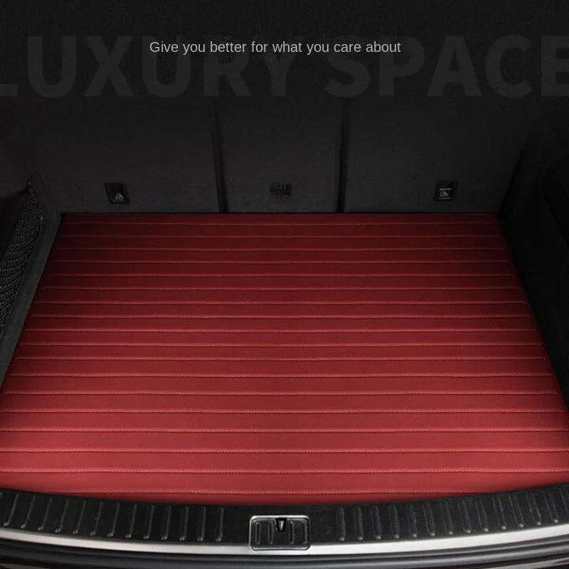 Striped Leather Custom Car Trunk Mat for Mercedes Benz GLE W166 W167 GLE Coupe C292 C167 Car Accessories Interior Details Carpet