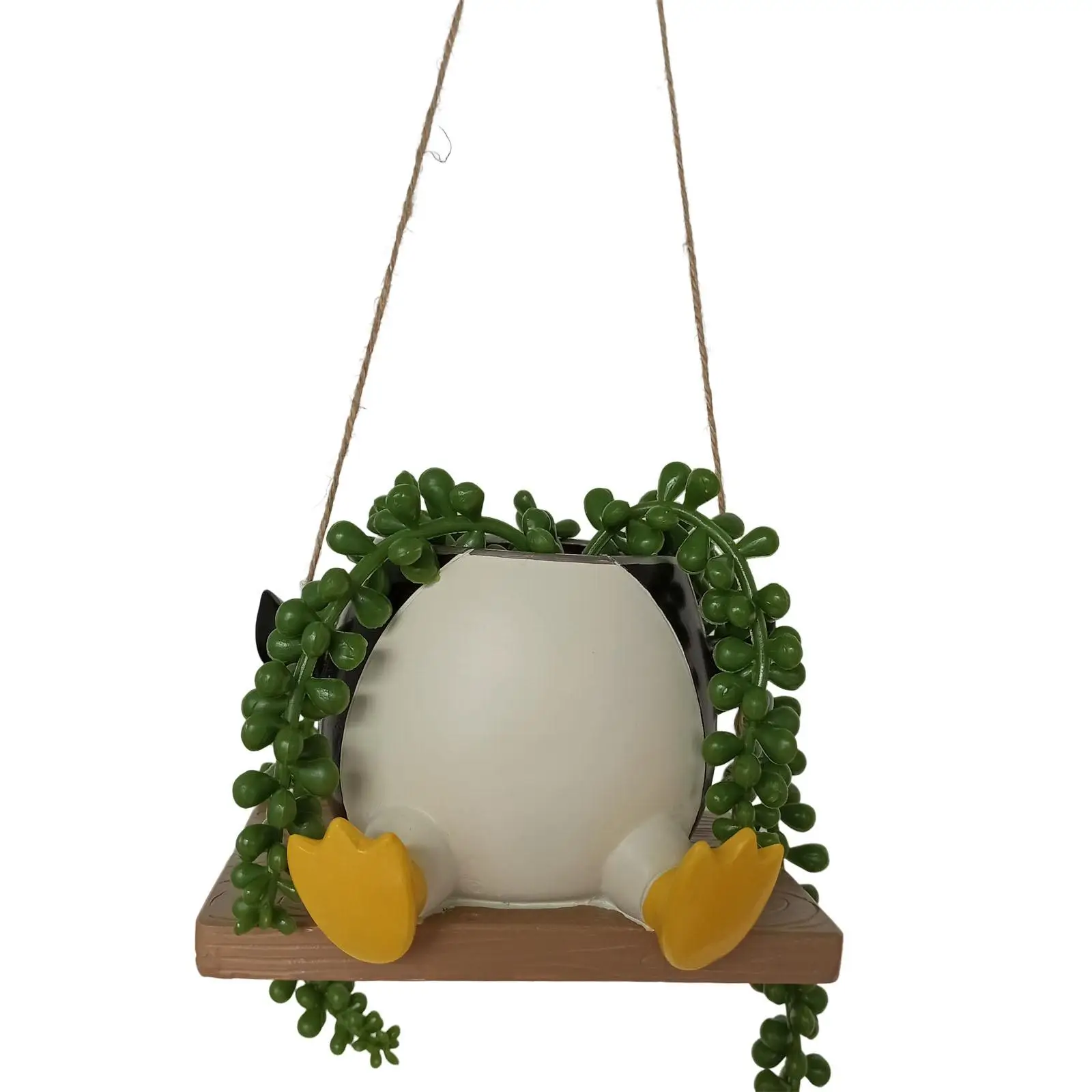 Playful Penguin Plant Holder Swing Animal Pot for Home Decor