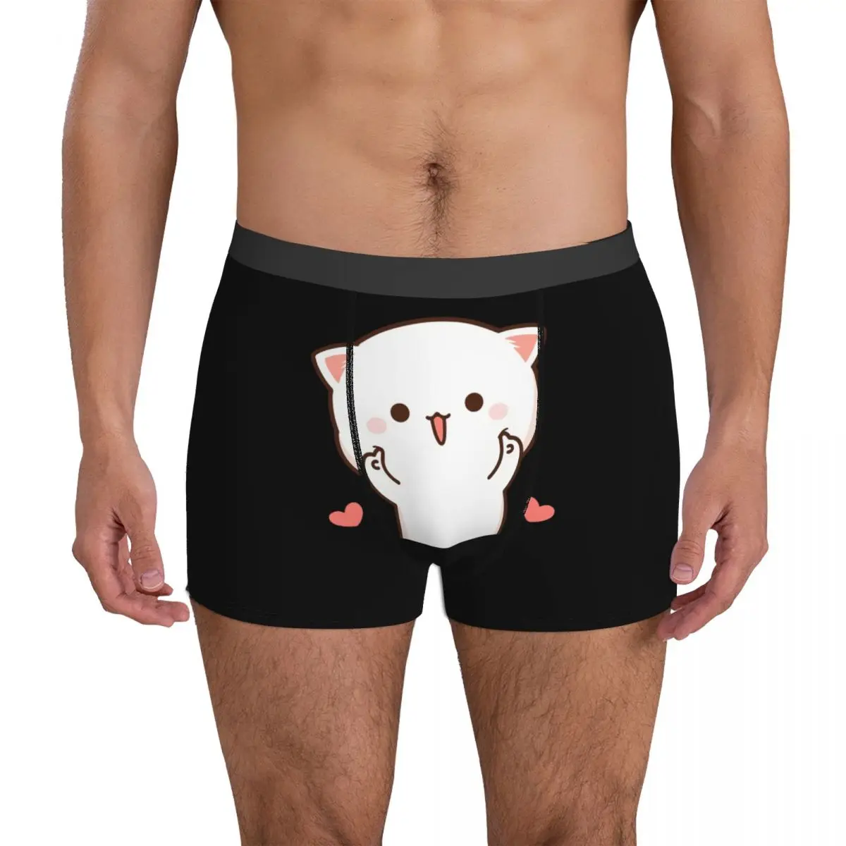 

Peach And Goma Mochi Cat Cheeks Underpants Breathbale Panties Male Underwear Print Shorts Boxer Briefs