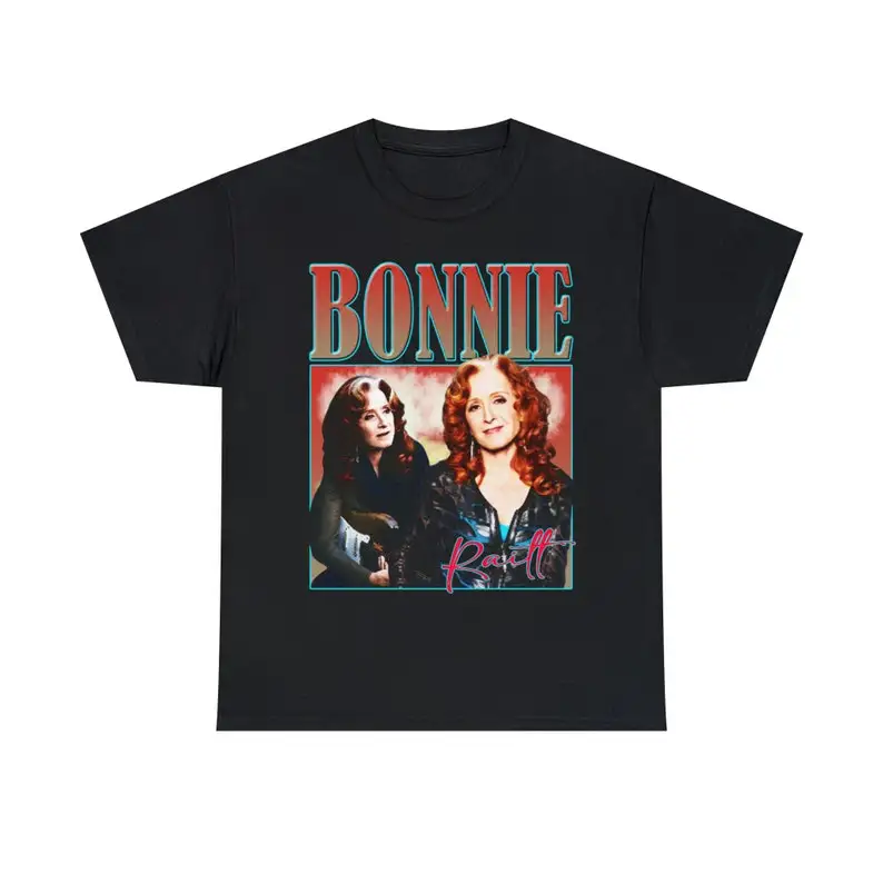 

Bonnie Raitt Shirt Tee Classic Unisex T-Shirt Best Seller Casual Round Neck Short Sleeve Men's Tees Regular Fit Men Women T Shir