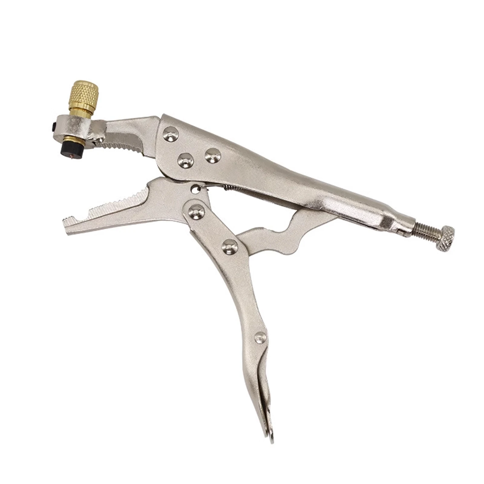 

Air Conditioner Refrigerant Recovery Pliers with 1/4" SAE Interface, Durable Air Conditioning Copper Pipe Repair Clamp
