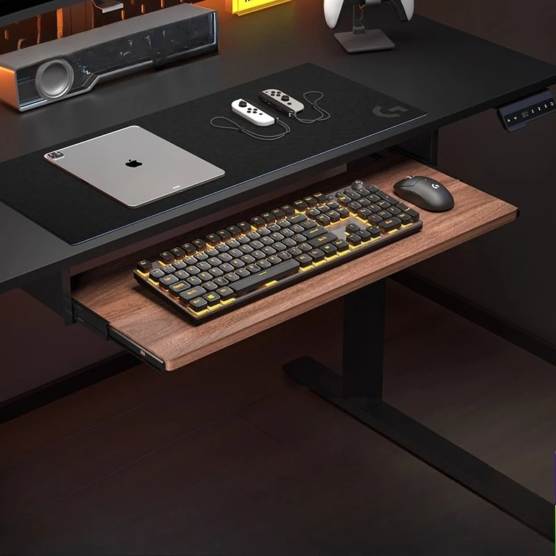 

Выдвижной поднос для клавиатуры с выдвижной направляющей. Выдвижная скрытая полка для хранения. Эргономичная платформа для мыши. Органайзер для рабочего пространства.