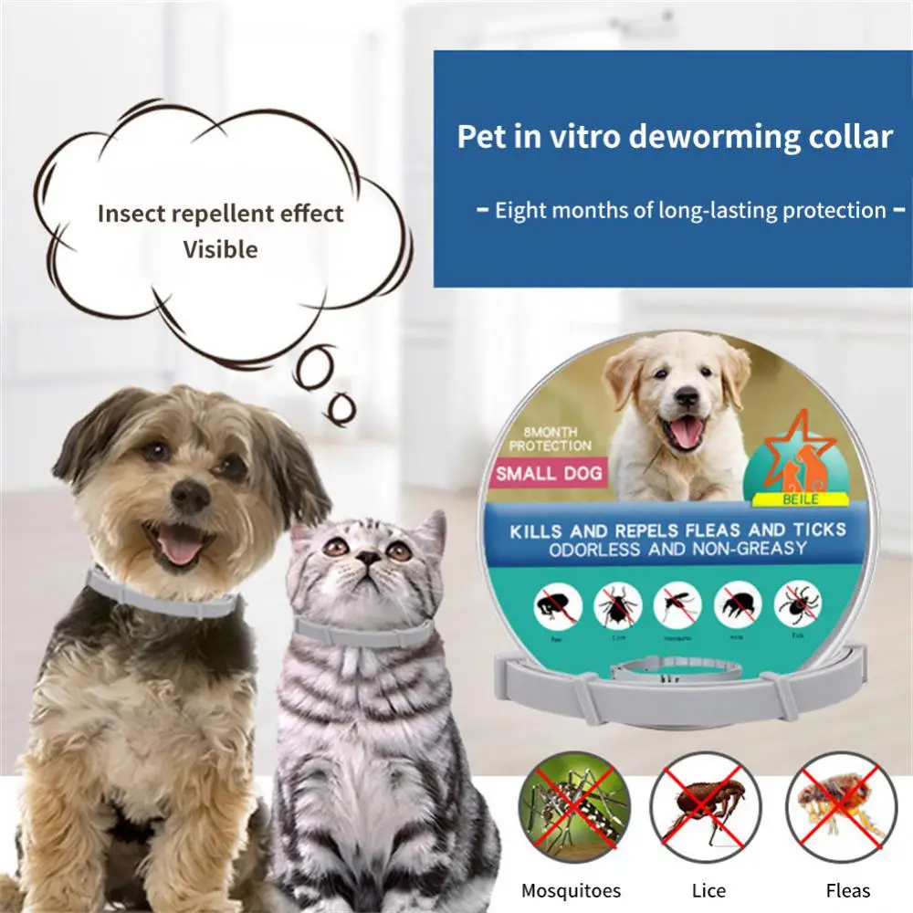 Pet Cat Dog Flea And Tick Remover Collar Anti-parasitic Necklace Adjustable Anti Flea Dog Collar For Puppy Cat Big Dog Products