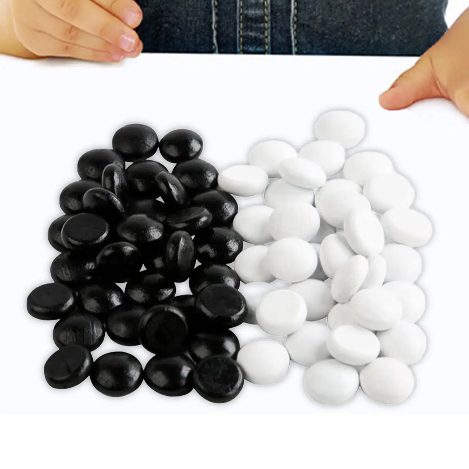 

Деревянные камни для Го (черные и белые) – плоские бусины для настольных игр, развивающие стратегическое мышление, для игры с друзьями