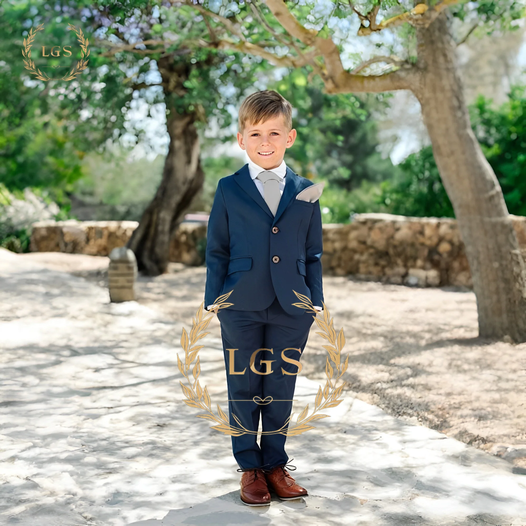

Boys' 2-piece suit - including suit jacket and trousers, suitable for daily wear during vacations, custom-made and handmade