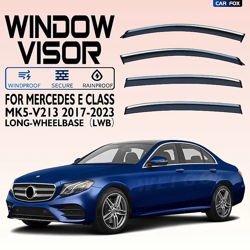 

For Mercedes E Class V212 V213 2010-2023 Car Window Visor Rain Sun Shade Side Window Awning Auto Accessories