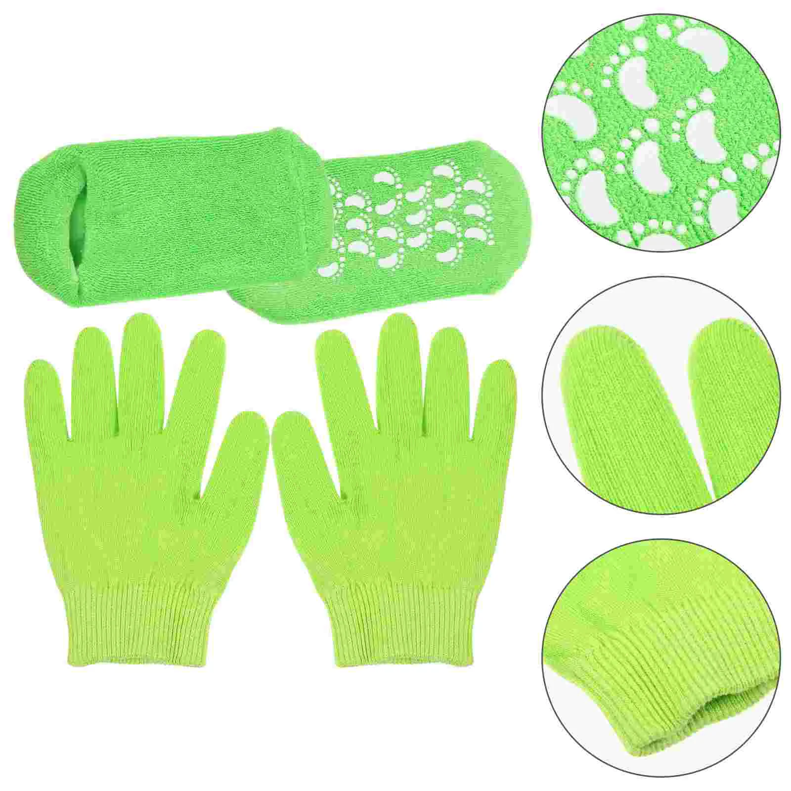 

Women Moisturizing Hand Foot Covers Suit Dry Gloves for Lady Yarn Overnight Women's Mittens