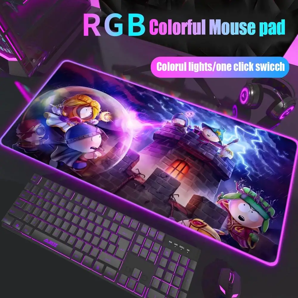 

Souths Funny P-Park Mouse Pad Gamer Rgb Desk Mat Back Light Led Mousepad Setup Gaming Accessories Deskmat Big Mousepad Backlight