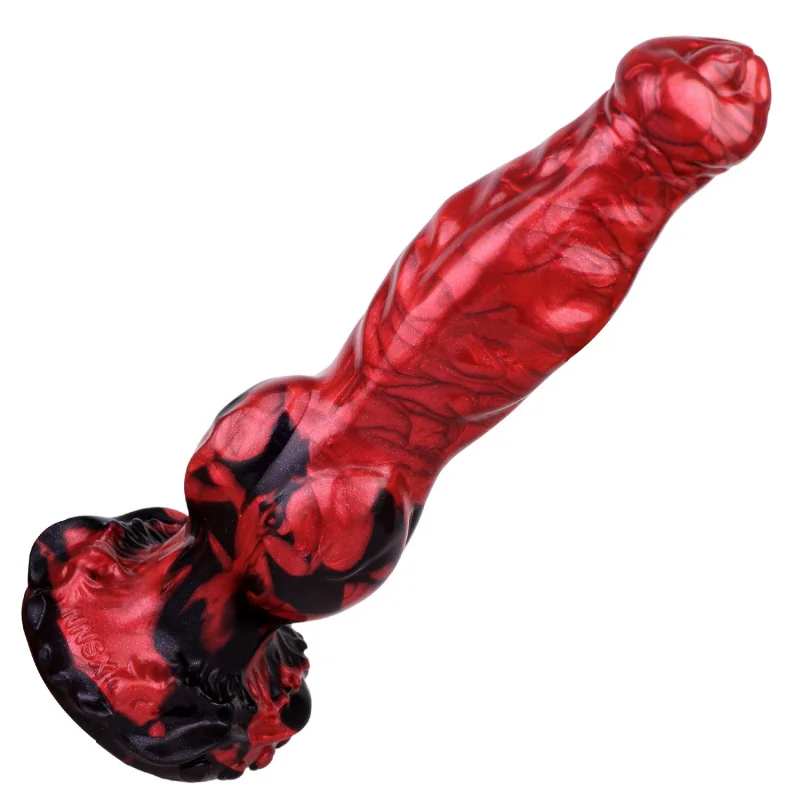 Dog Knot Dildo Anal Plug Realistic Animal Wolf Dildo Powerful Suction Cup 7.48 inch Insertable Silicone Sex Toys For Women Men