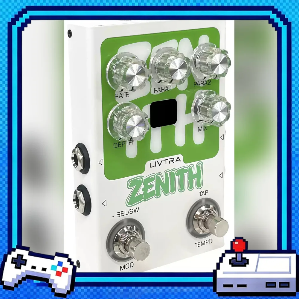 LIVTRA ZENITH Stereo Modulation Guitar Effects Pedal 9 Algorithms Tap Tempo Dual Output USB C Audio Interface For Gifts