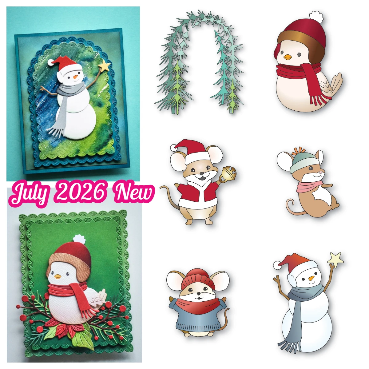 

Benson Mouse Snowman Fresh Poinsettia Bundle Pumpkin Patch Christmas Metal Cutting Dies for DIY Handmade Scrapbook July 2026 New