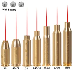 Red Dot Laser Brass Boresighter CAL .223/5.56/9mm/308/7.62/.45/30-06 Cartridge Boresight for Rifle Scope Hunting Gun Accessories