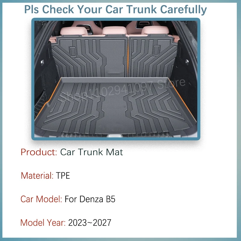 Car Trunk Mat For Denza B5 Fangchengbao Fang Cheng Bao 5 Leopard 5 2023-2027 Anti-dirty Storage Pad Cargo Liner Auto Accessories