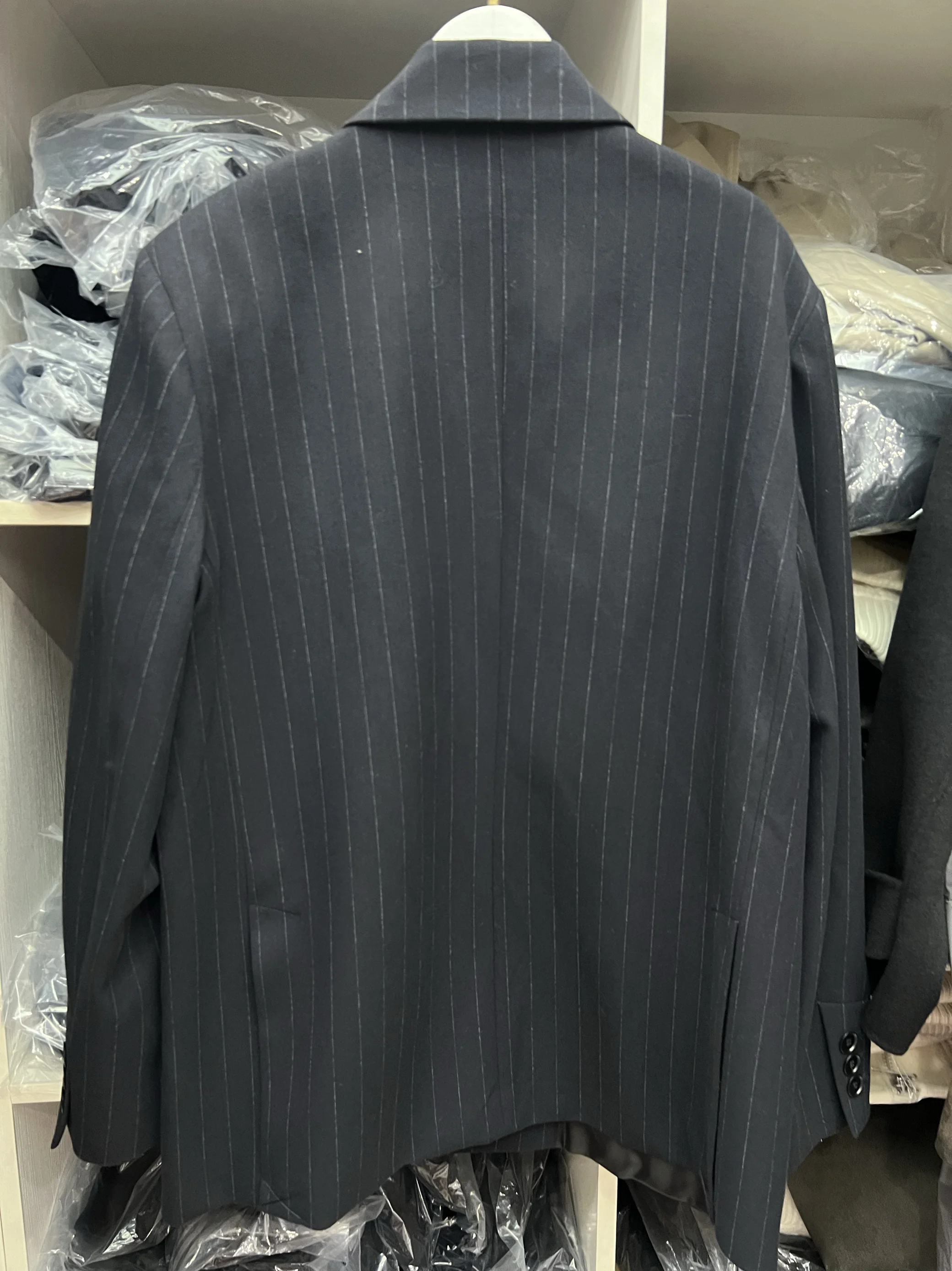 Original Quality Vintage Women Blazer Striped Double Breasted Long Sleeve Loose Blazer Strip Suit Jacket Office Lady Blazers