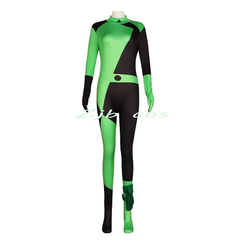 

AIAI 2025Shego Cosplay Bodysuit Anime Kim Possible Jumpsuits Bag Outfits Halloween Role Play Costume
