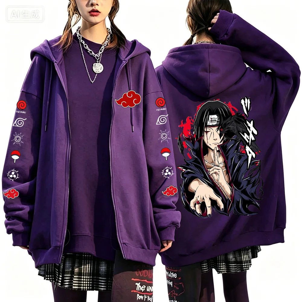 Uchiha Itachi Naruto Nikkan 2026 Neuer Modischer Harajuku Herren Trendiger Lässiger Sweatshirt Herren Paar-Stil Mantel