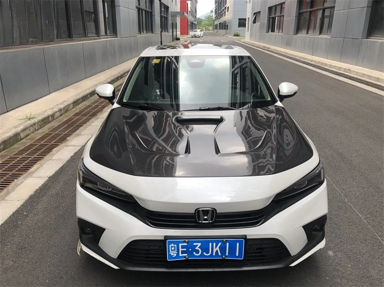 

Легкая перфорированная пластина из углеродного волокна для модификации капота Civic 11-го поколения Honda
