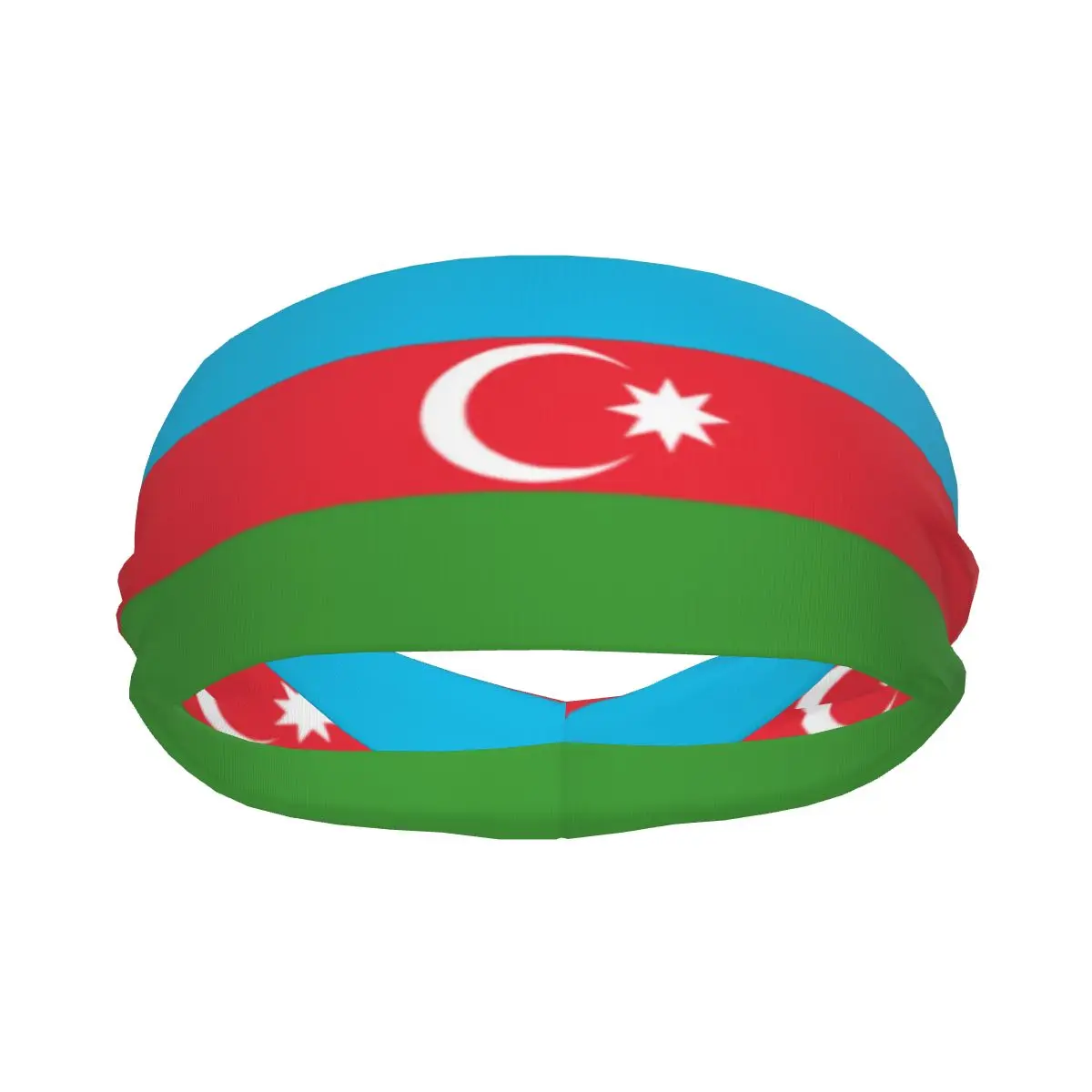 Custom Flag Of Azerbaijian Sport Headbands for Women Men Stretchy Moisture Wicking Gym Sweatband