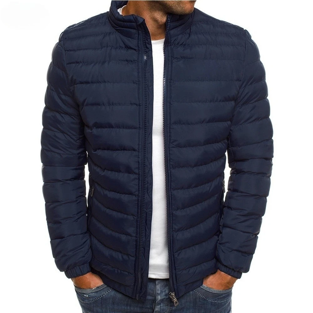Men's Standing Collar Cotton Coat, Winter Coat, Casual Thick Warm Cotton Coat, Fashionable and Trendy Outdoor Sports Cotton Coat