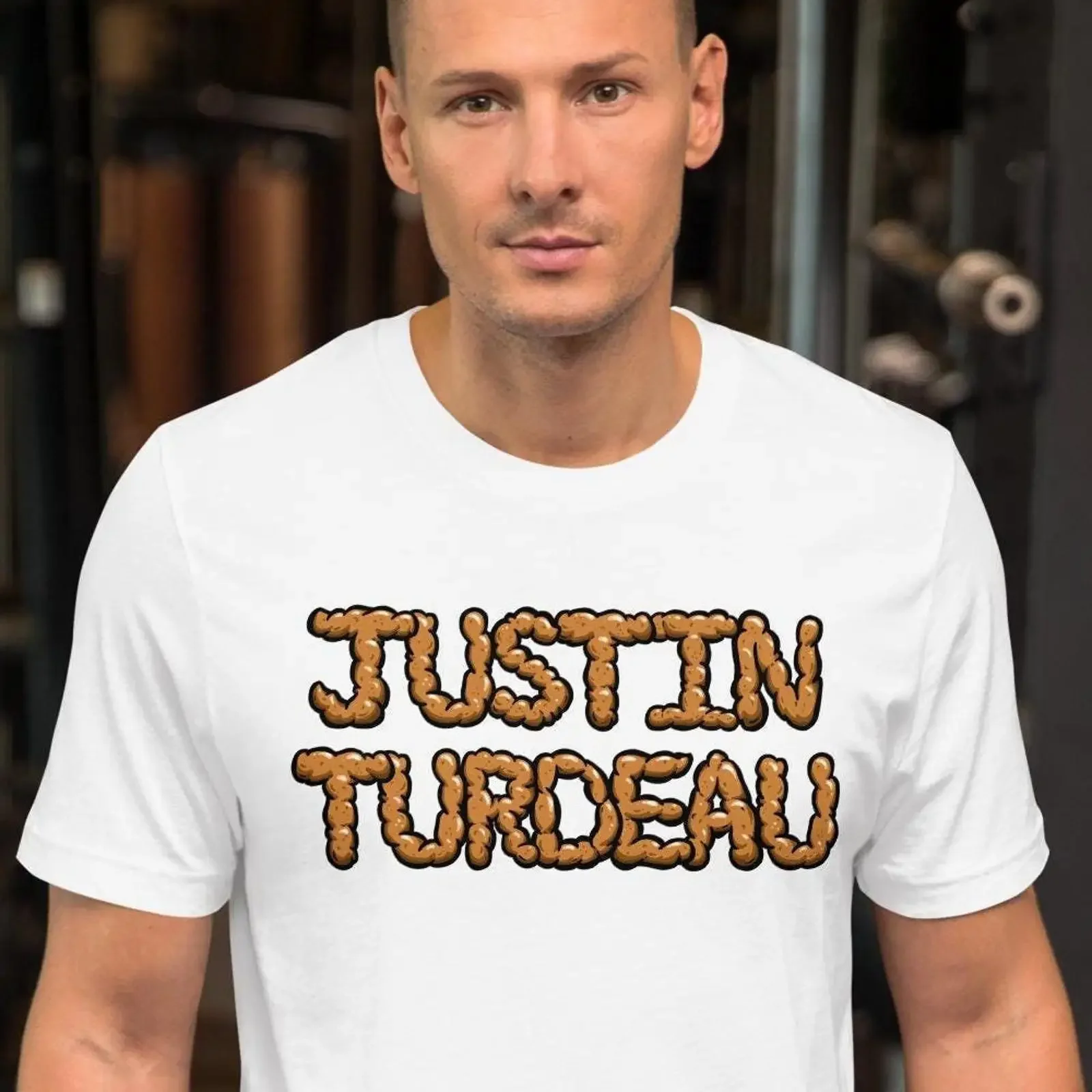 Justin Turdeau Funny Parody T Shirt Political Satire Anti Trudeau Protest Crude Gag for Canadian Critics vintage Washed graphic