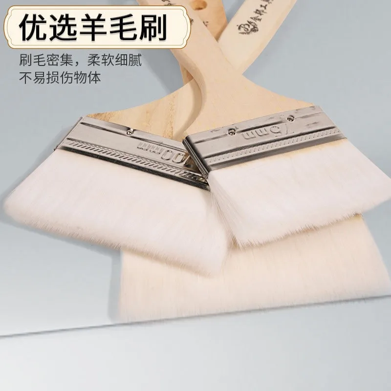 Escova de lã com cabo longo, escova de cerdas macias para poeira, 2 polegadas-5 polegadas, aplicação de pintura, melhoria da casa