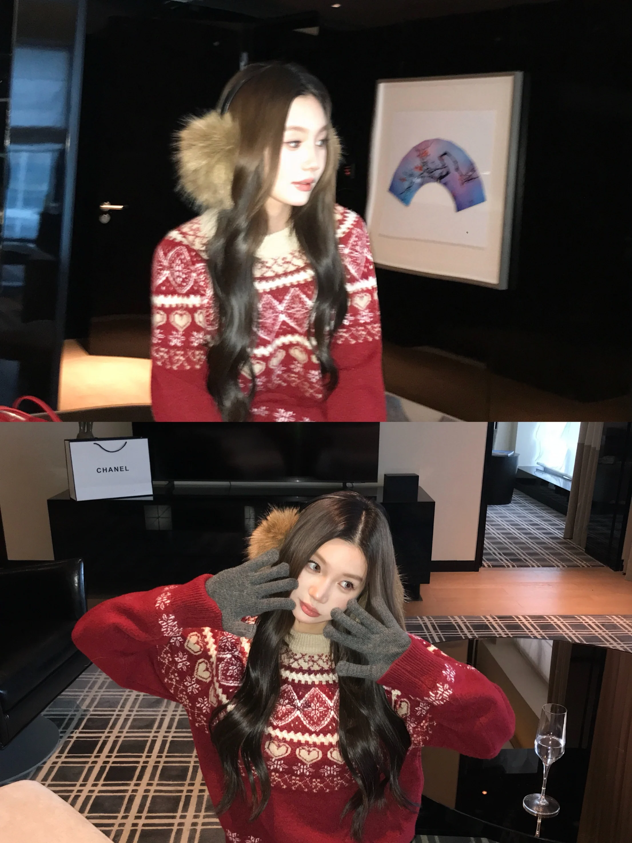 

Thiened Heavy Embroidery Sweater Women Winter Casual Loose Knitted Long Sve round Ne Warm Cozy Wine Red Color Blo
