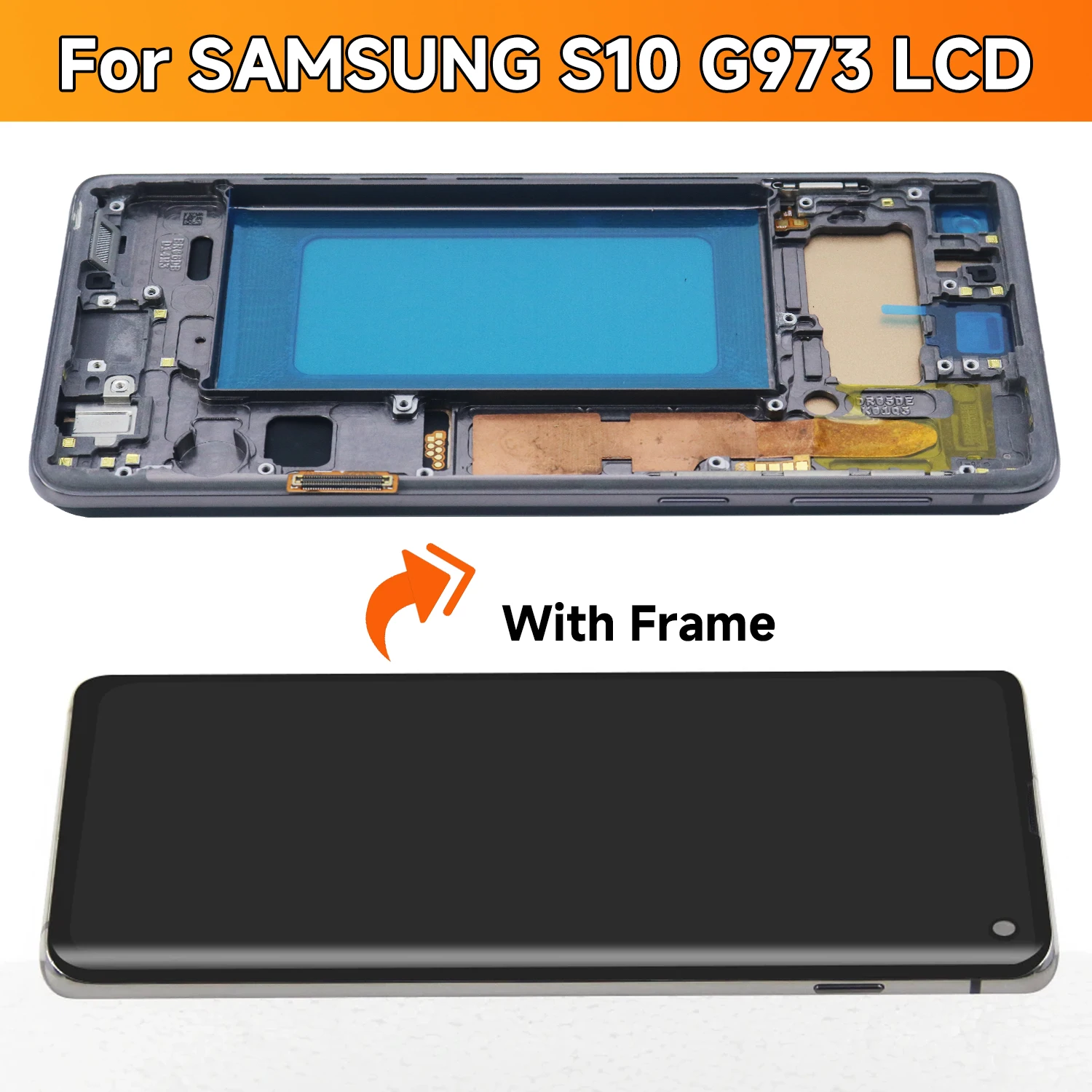 S10 TFT Quality Screen for Samsung S10 G973, G973F, SM-G973F,SM-G973U Lcd Display Touch Screen with Frame Digitizer Assembly