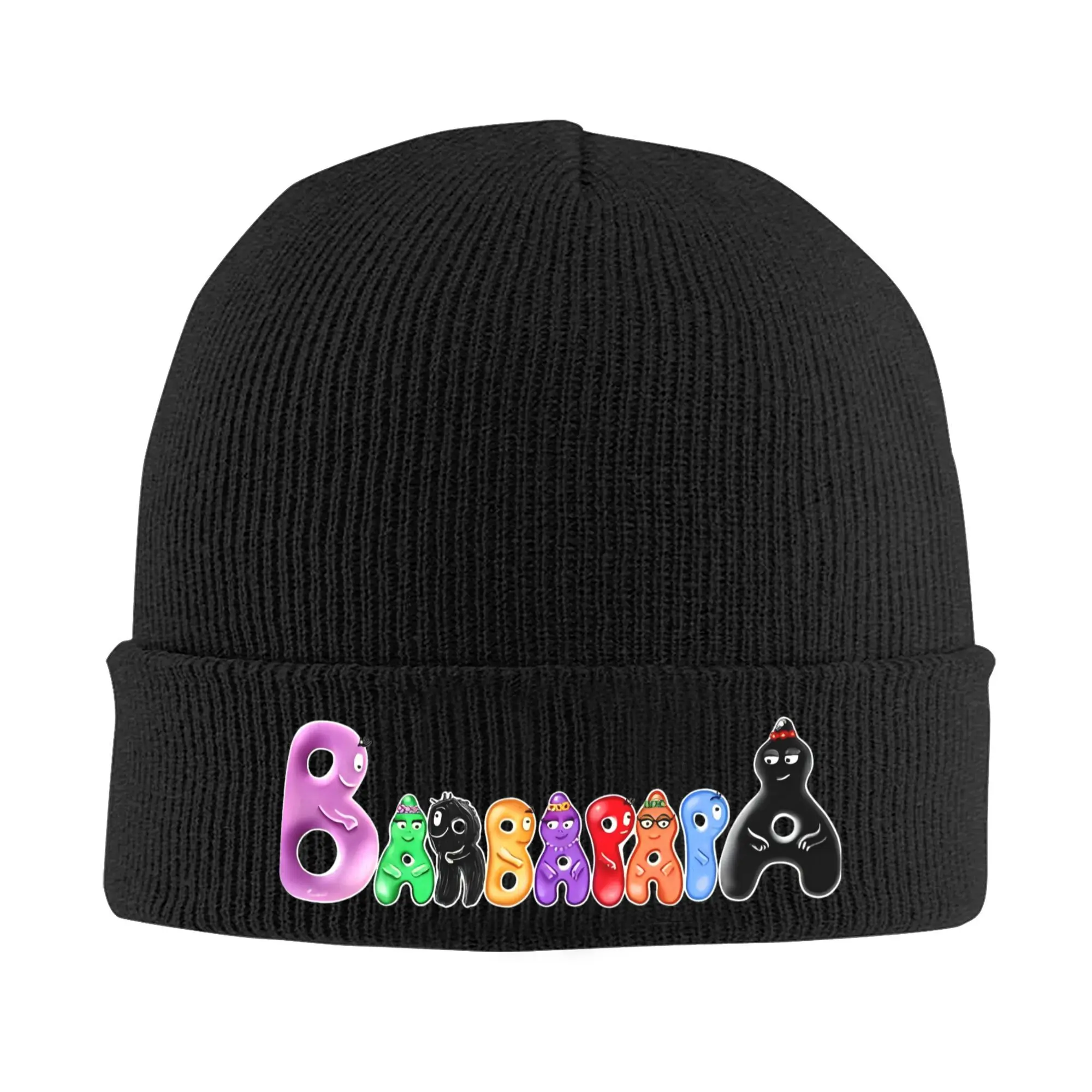 Les Barbapapa Funny Cartoon Knitted Hat Autumn Winter Beanies Fashion Family Anime Cute Caps Unisex Acrylic Hip Hop Bonnet