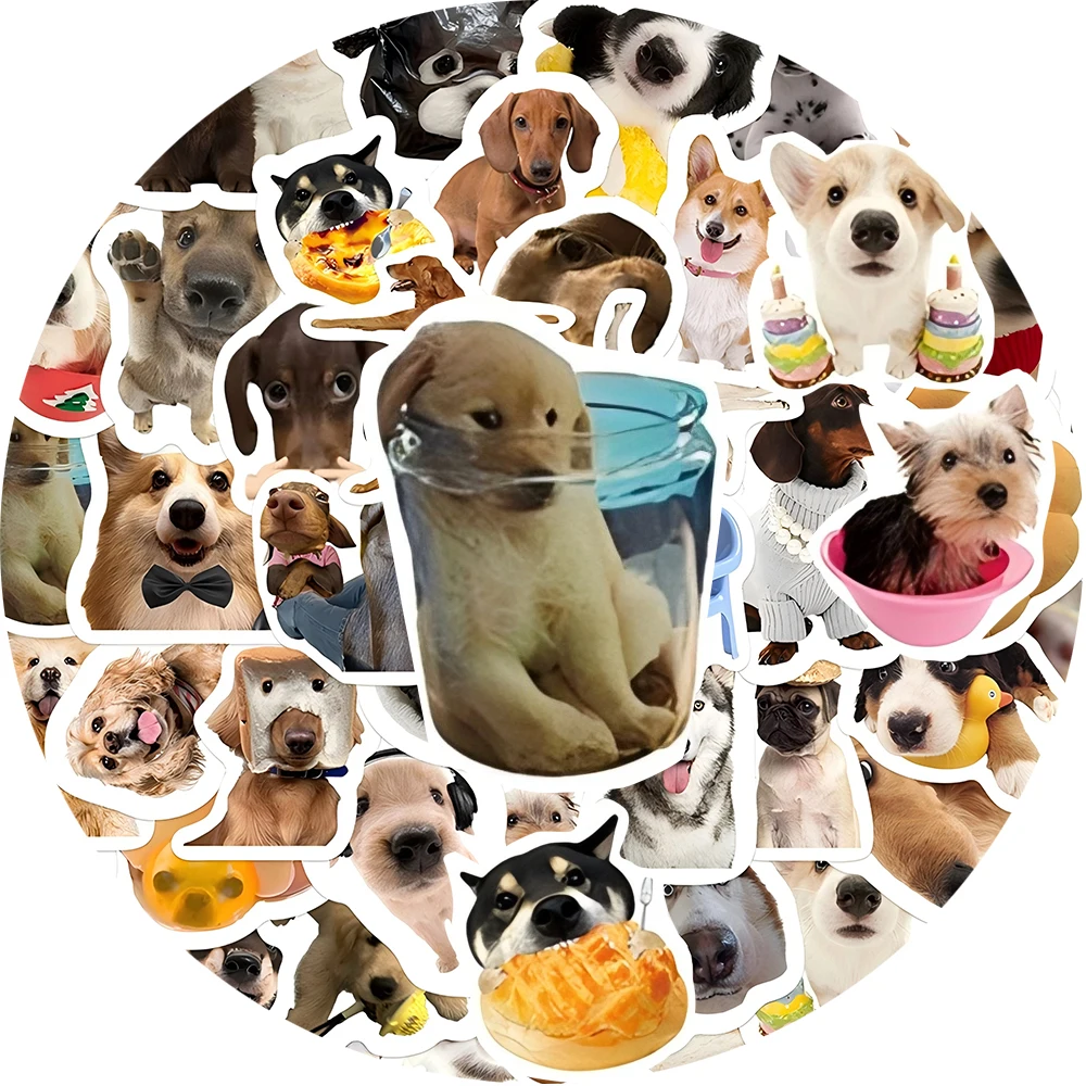 10/30/64 pçs bonito dos desenhos animados adesivos de cão de estimação engraçado animal meme decalques brinquedo diy bagagem papelaria telefone carro graffiti adesivo para criança