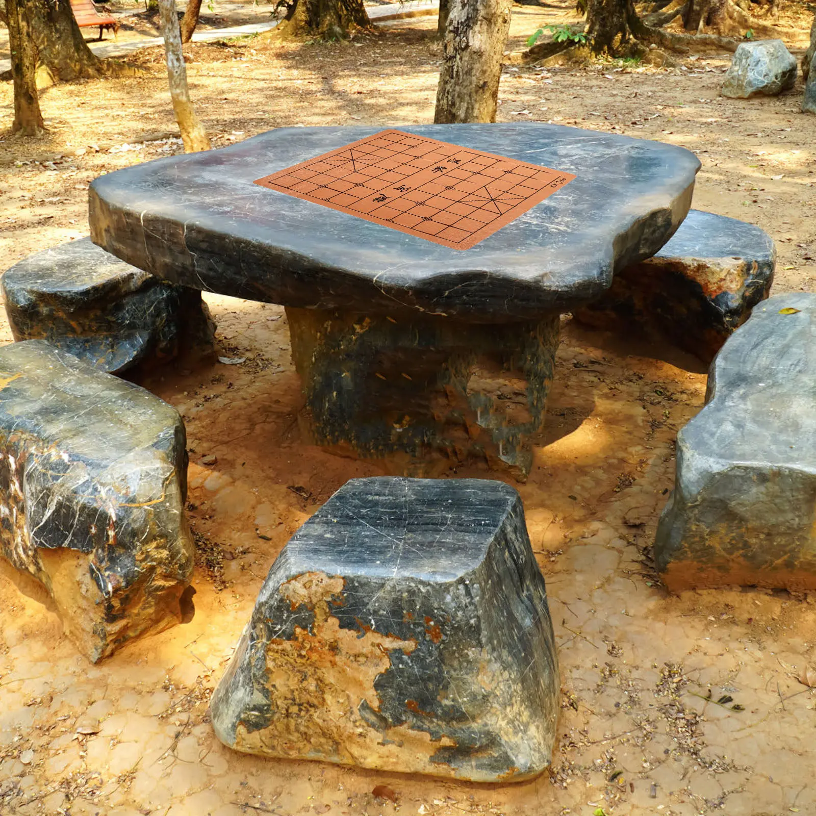 

Двусторонняя складная шахматная доска Xiangqi Mat Pu, портативная дорожная игровая доска для китайских шахмат и игры Вэйци