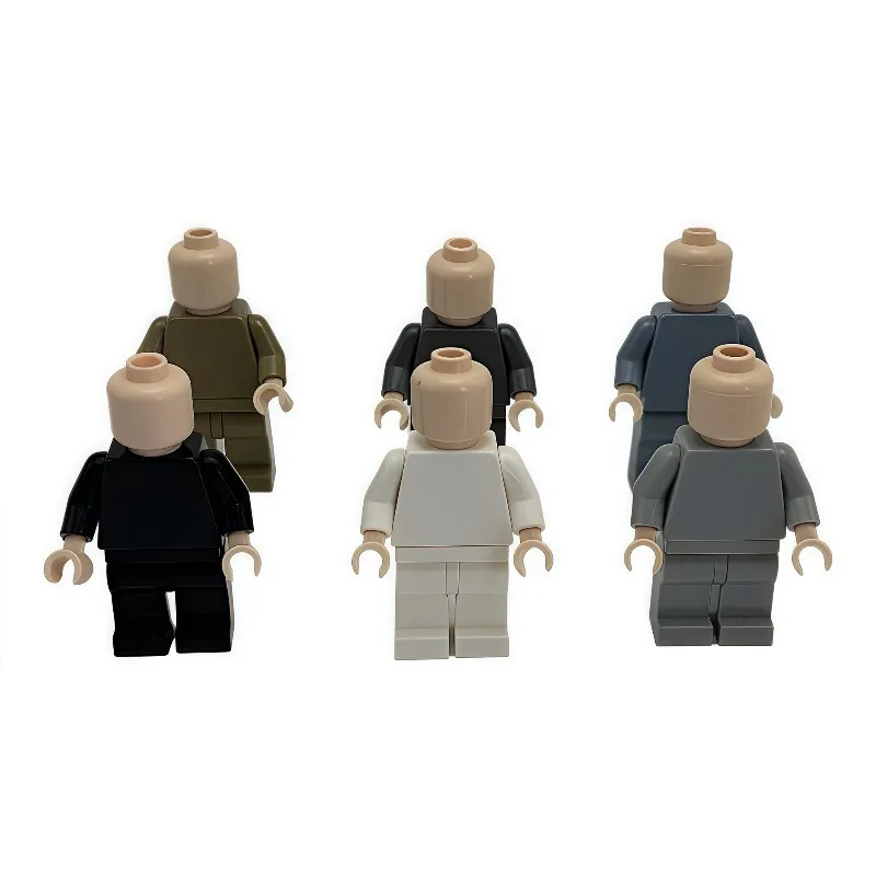 Building Block Figure Solid Color Body Multi-color Small Particles with Skin Color Arm and Head Parts for Kid DIY Building Block view 4