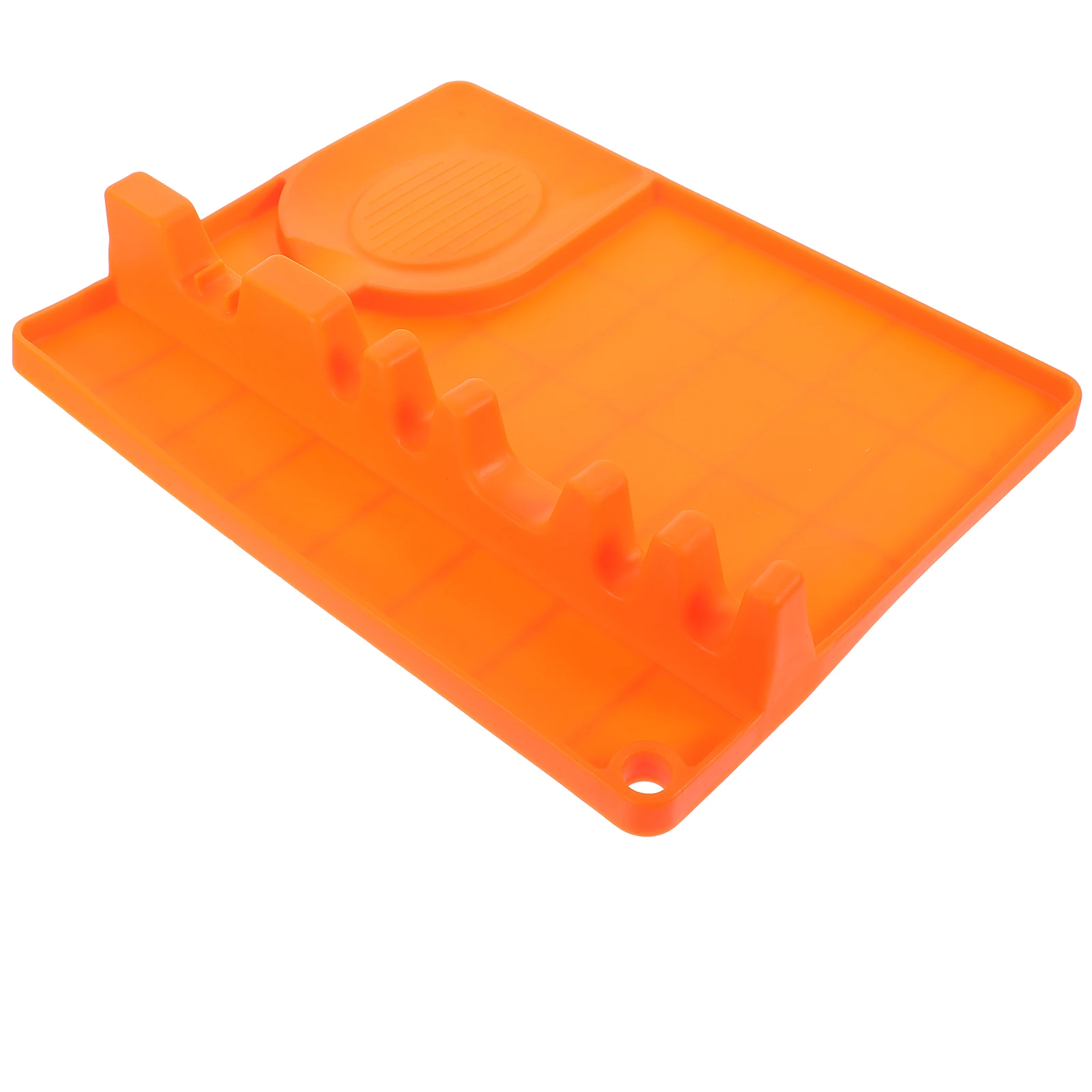 

Silicone Spoon Holder Mat Large 6 Holes Orange Utensil Rest Drip Pad Chopstick Rack Kitchen Tool Organizer Storage Solution