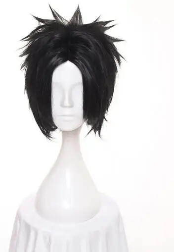 30cm Black Short Fluffy Layered Synthetic Hair Wigs   Cosplay Wig Heat Resistance fiber