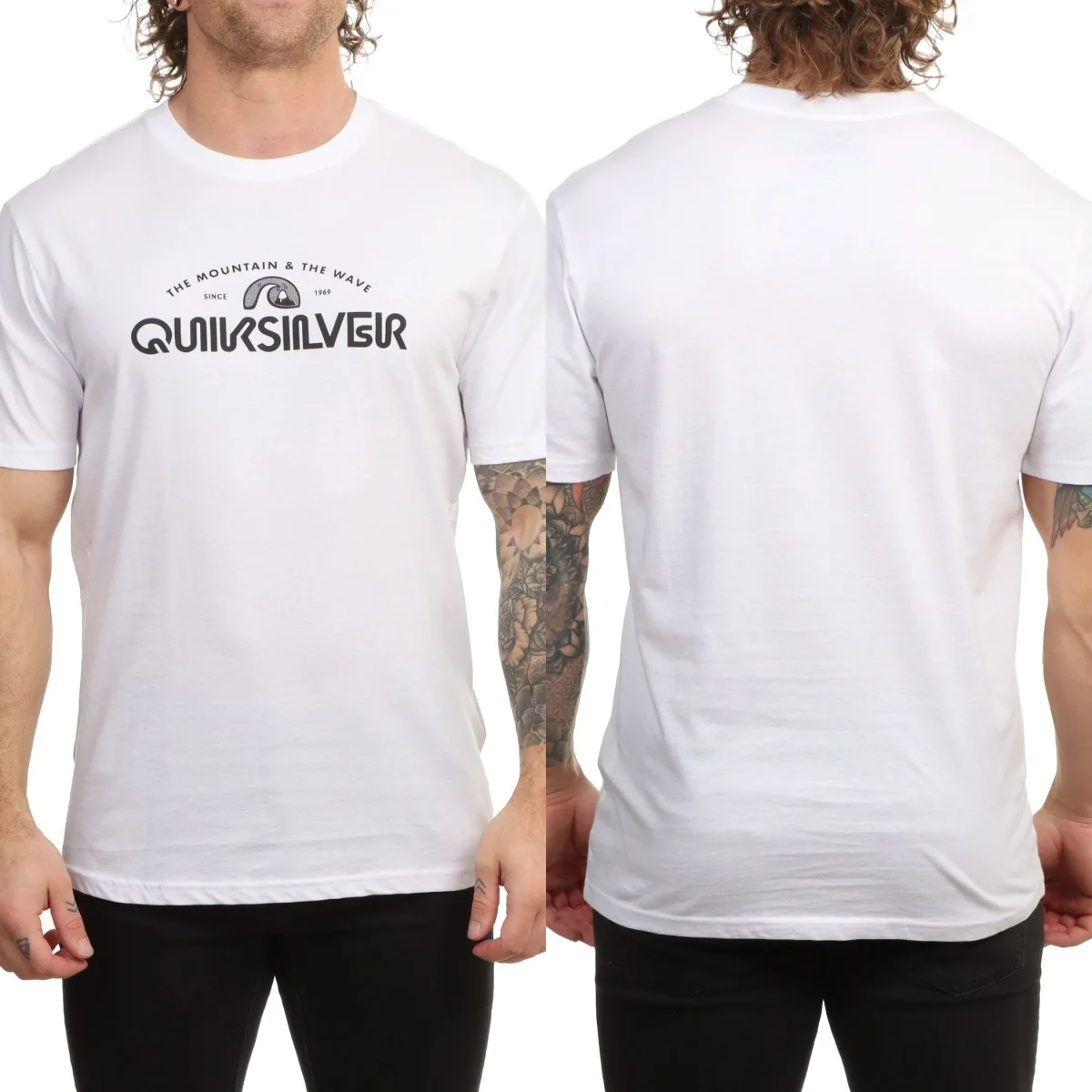 Sommer Neuheit: Quik Surfing Silber-Grafik Baumwoll-T-Shirt, Unisex Kurzarm-Mode-Marken-Shirt, Luxuriöses Casual Vintage T-Shirt – Detail 3