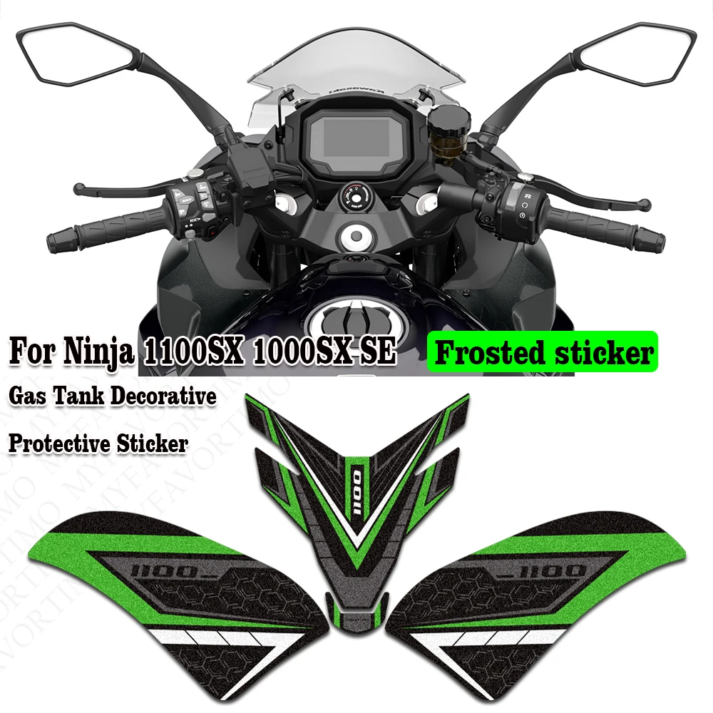 For Ninja 1100 1000 SX 1100SX 1000SX SE Tank Pad Knee Grip Gas Fuel Oil Protection Anti-slip Stickers Decals Accessories