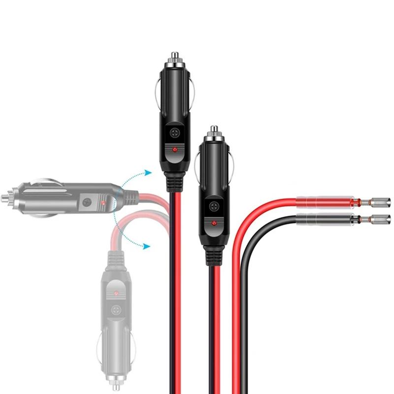Car Replacement 12V/24V Lighter Plug with Lead and Wiring Single Head Terminal Lighter DIY Power Cord-A46I