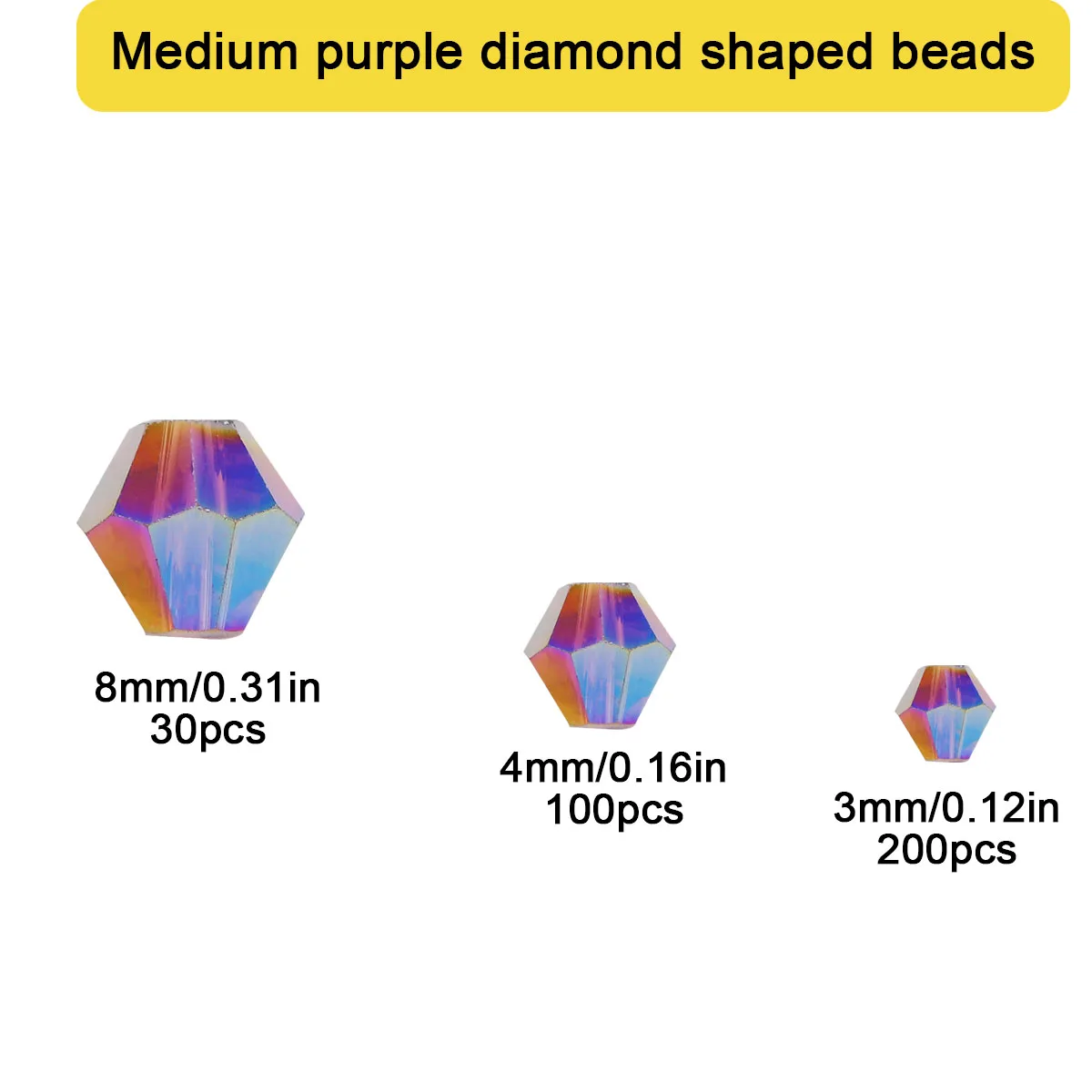 4/6/8mm Medium Purple AB Color Crystal Glass Bicone Beads Loose Beads Spacer For Handcraft DIY Jewelry Bracelet Necklace Marking