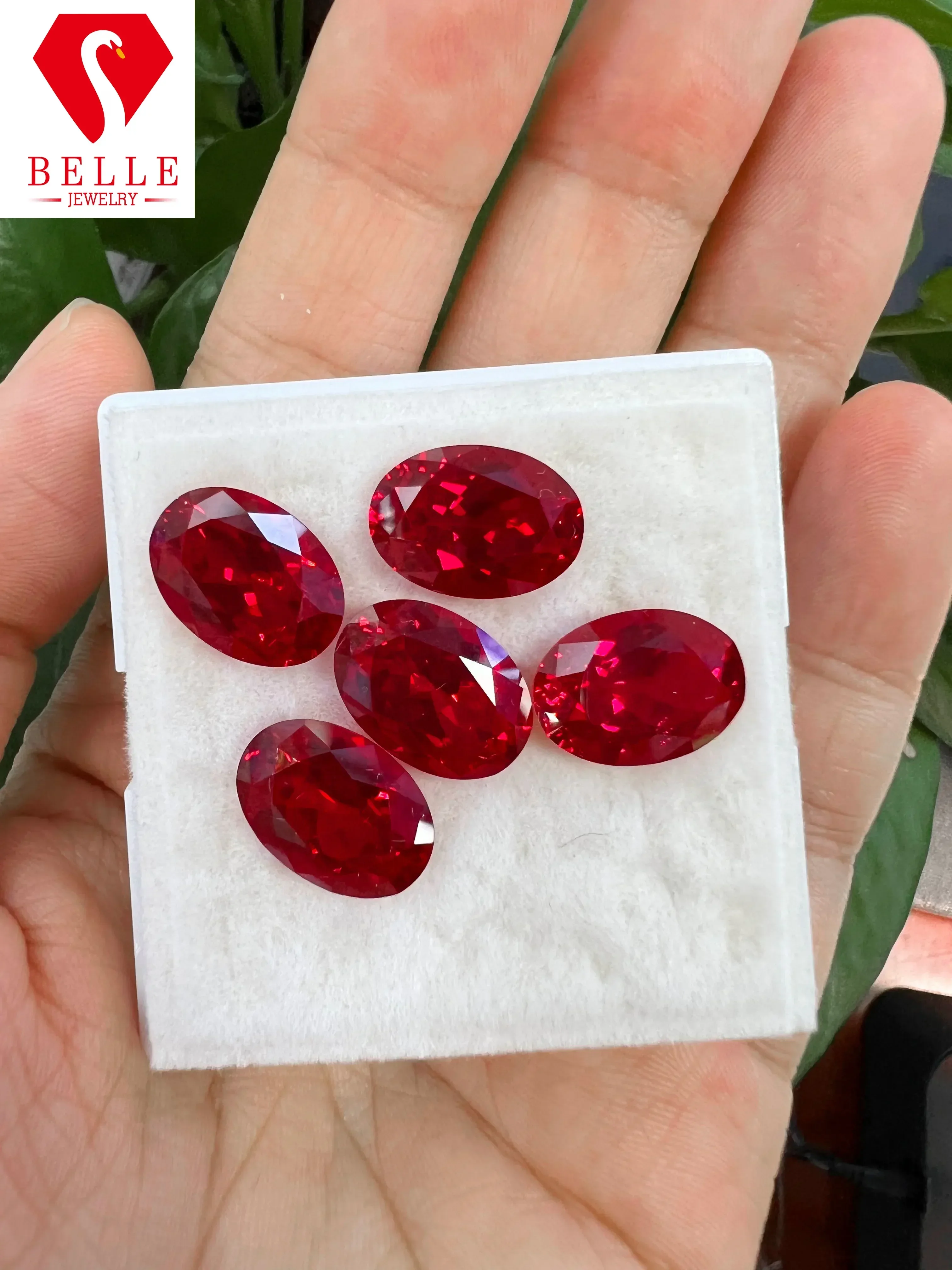 

HP Brilliant Oval Cut Hot Sale Natural Lab Grown Ruby Moissanite VVS1 AGL Certificated Diamond Beads Jewelry Making Charms