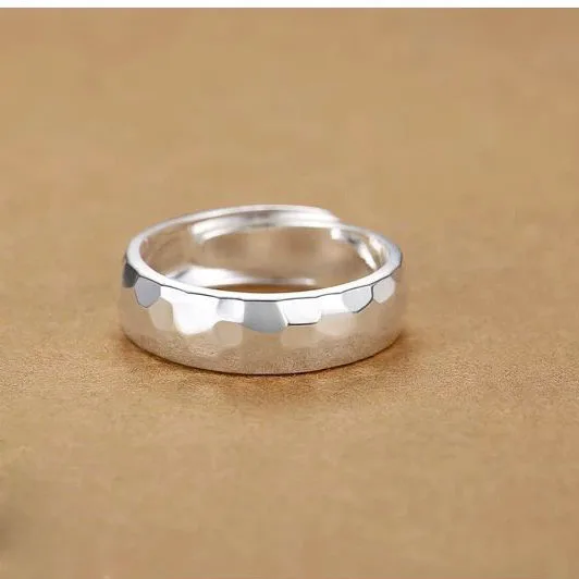 925 Sterling Silver Minimalist Smooth Open Finger Ring