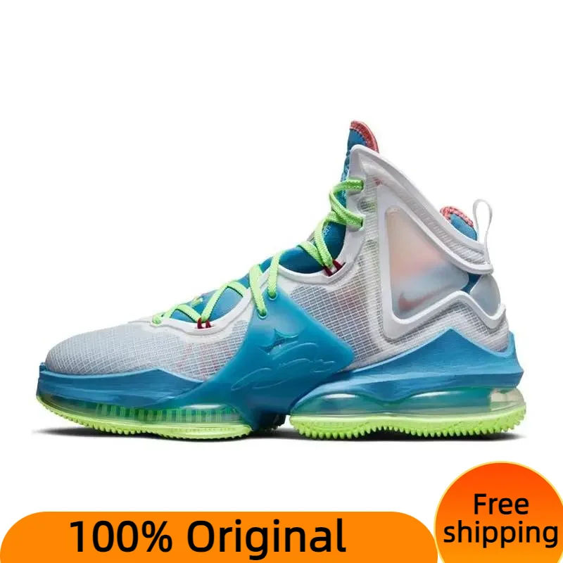 Nike LeBron 19 Dutch Blue Lime Glow Sneakers shoes DC9341-400 With Original Box