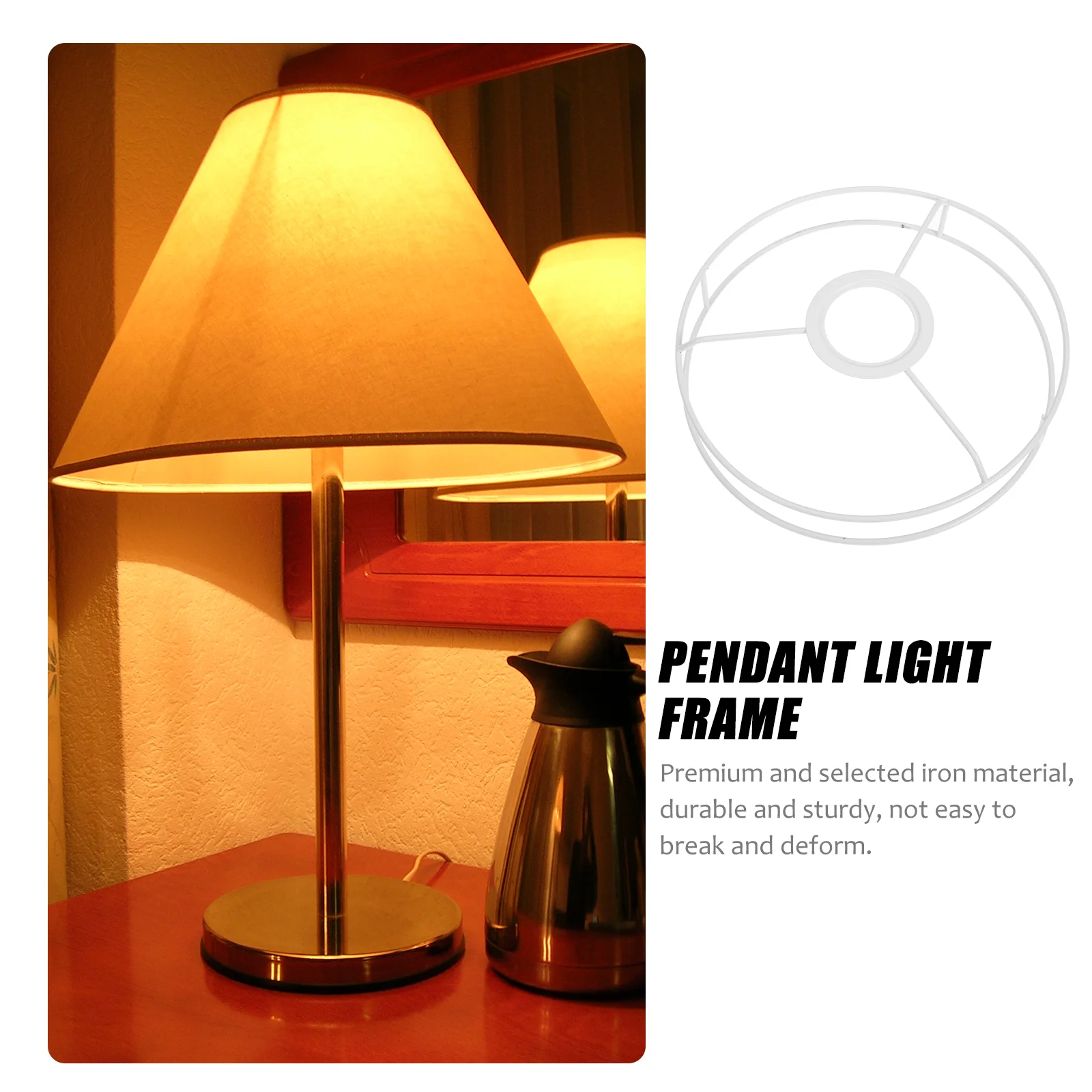 Lampshade Wire Frames Round Light Stand Metal Ring Support Bracket Fitter Rechargeable Bulbs