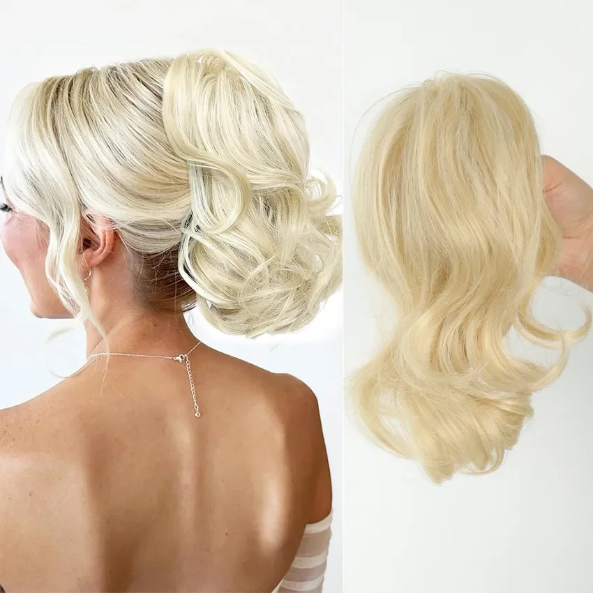 

12-дюймовый синтетический хвостик, короткий вьющийся зажим для женщин, термостойкий зажим для хвоста, искусственные волосы