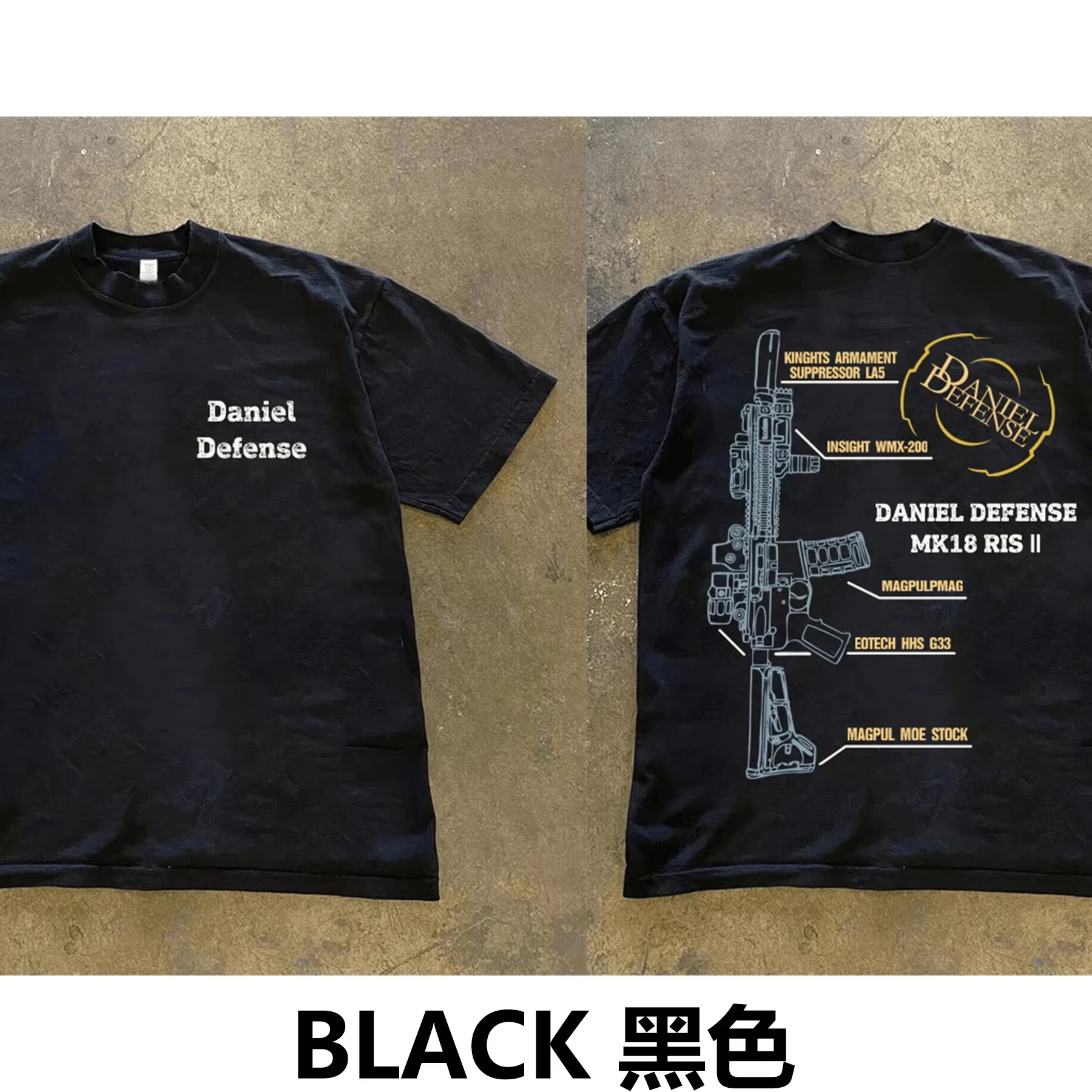 2026 New Men's Graphic in Daniel Defense MK18 T-Shirt Cotton Sweat Wicking Breathable High Quality Casua
