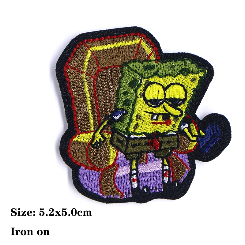 SpongeBob Schwammkopf Patrick Star Icon Stickerei Applikation Patches für Kleidung DIY Eisen auf Patch auf den Aufklebern