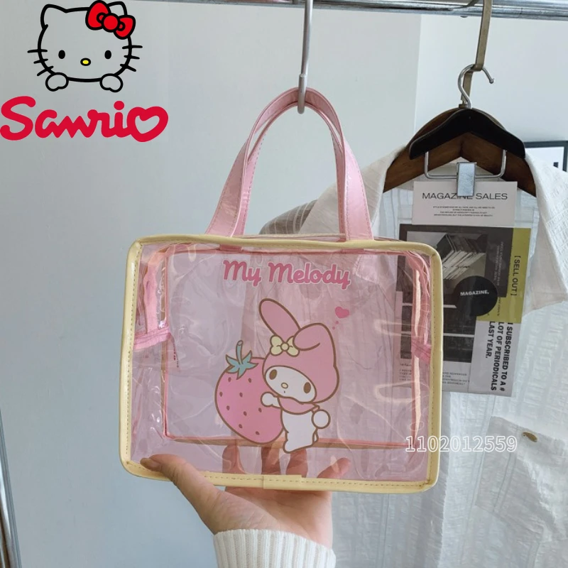  Hello Kitty New Transparent Portable Cosmetic Bag Waterproof Storage Cosmetic Bag Large Capacity Travel Toiletries Bag